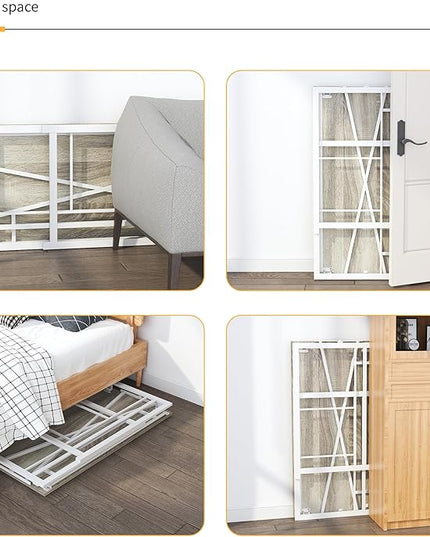 Folding Desk 40 inch Writing Gaming Computer Camping Table, No Assembly Required Home Office Desk, Beige - LeafyLoom