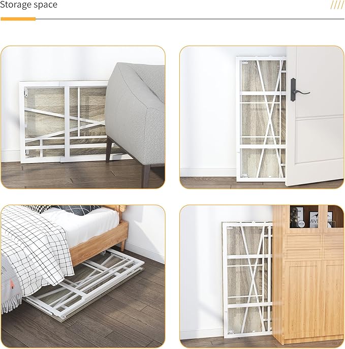 Folding Desk 40 inch Writing Gaming Computer Camping Table, No Assembly Required Home Office Desk, Beige - LeafyLoom