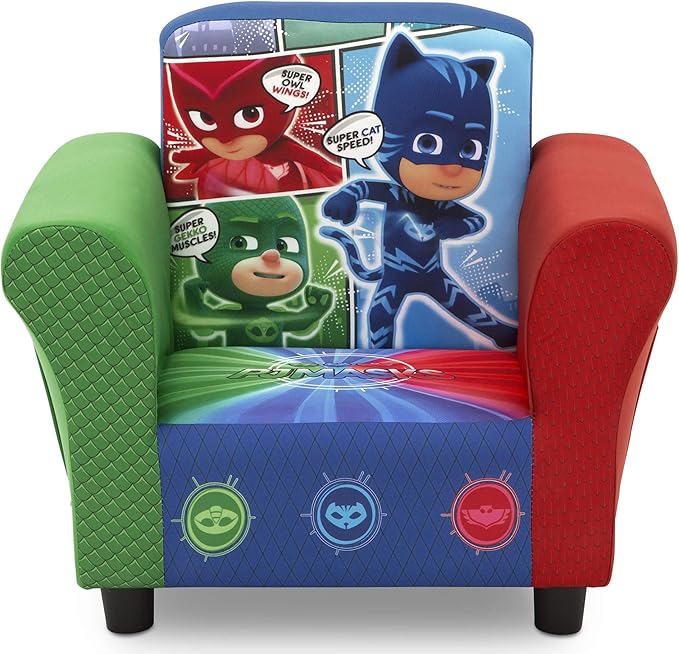 Delta Children Colorful Kids Upholstered Chair, Pj Masks - LeafyLoom