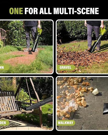 Cordless Leaf Blower,540CFM/170MPH Electric Leaf Blower with 2 * 6.0Ah Battery and Fast Charger, 6 Speed Mode and Turbo Mode Leaf Blower, 20V Battery Powered Leaf Blowers for Lawn Care and Patio - LeafyLoom