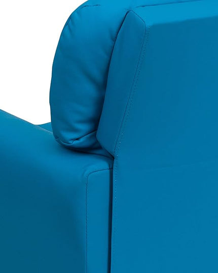 Flash Furniture Chandler Vinyl Kids Recliner with Cup Holder and Safety Recline, Contemporary Reclining Chair for Kids, Supports up to 90 lbs., Turquoise - LeafyLoom