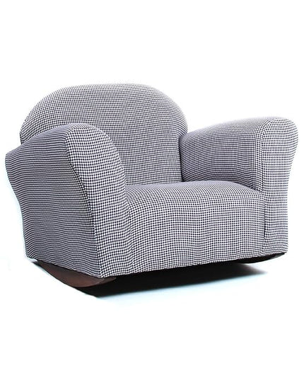 Keet Roundy Rocking Kid's Chair, Brown Gingham - LeafyLoom