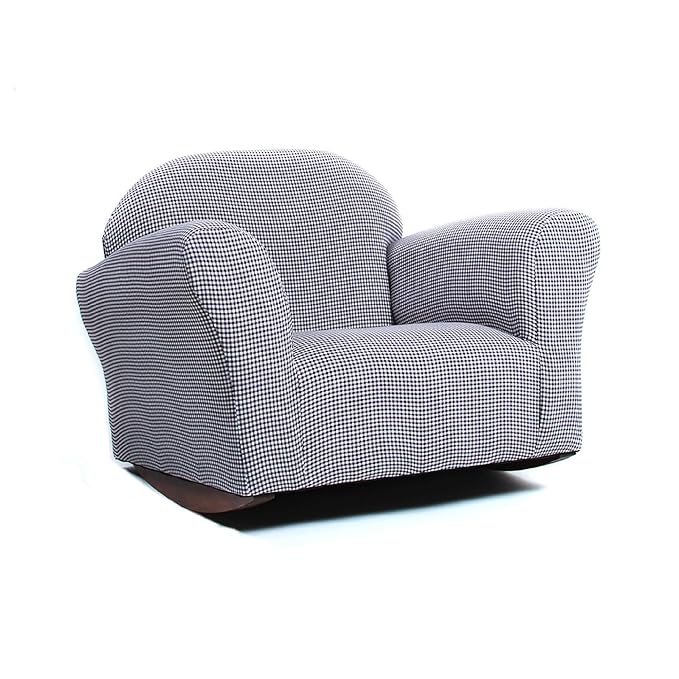 Keet Roundy Rocking Kid's Chair, Brown Gingham - LeafyLoom