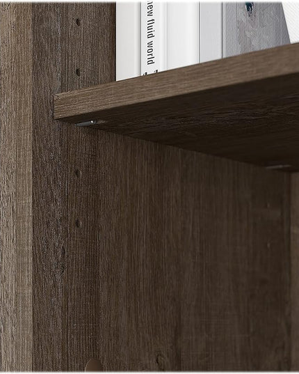 Bush Furniture Salinas Tall 5 Shelf Bookcase in Ash Brown - LeafyLoom