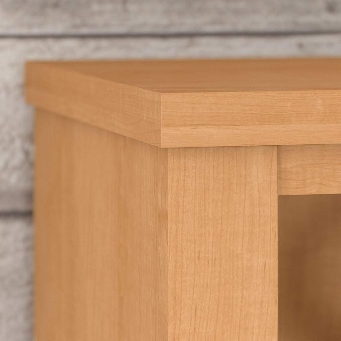 Bush Furniture WC81465 Tall 5 Shelf Bookcase | Large Open Bookshelf | Display Cabinet for Library, Living Room, and Home Office, 30W x 13D x 65H, Maple Cross - LeafyLoom