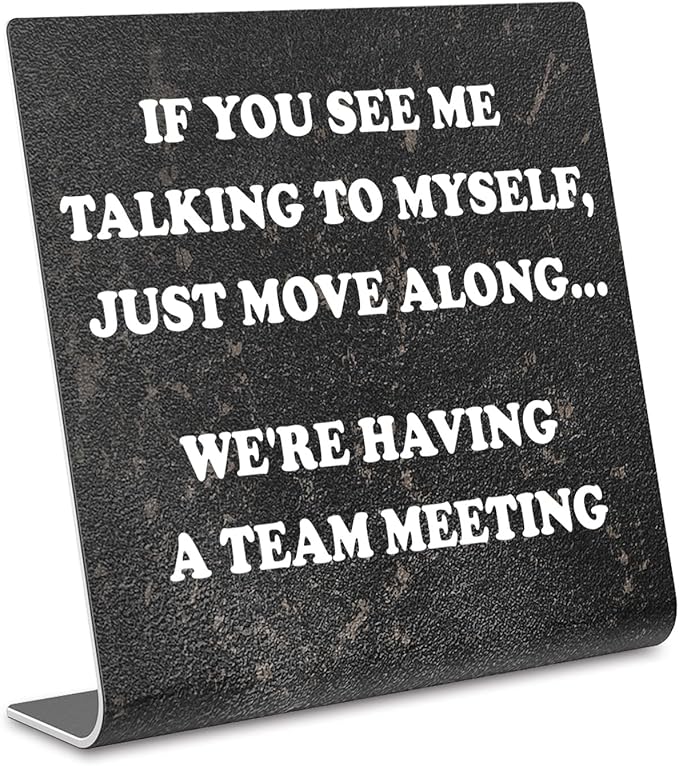 Funny Office Desk Signs, Funny Coworker Gifts for Women Friends, Boss, Colleague, Humorous Decorations On Shelf Table Desk for Home Office dksg14 - LeafyLoom