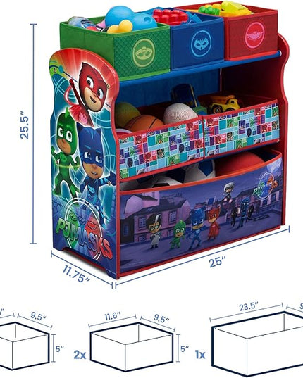 Delta Children Multi-Bin Toy Organizer, PJ Masks - LeafyLoom