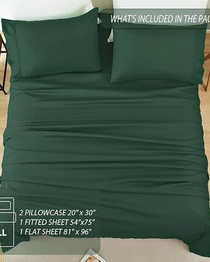 Full Sheet Set - 4 Piece Soft Breathable Bed Sheets for Full Size Bed, Extra Deep Pocket Lxuury Brushed Sheets, Cooling Hotel Bedding Sheets and Pillowcases, Wrinkle Free Oeko-Tex Sheets - LeafyLoom