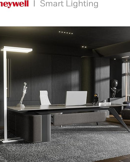 Honeywell LED Floor Lamp Modern - 02E Pro Sunturalux™ Eye Caring Standing Light, 10040LM Dimmable Reading Tall Lampara for Home Office Living Room Bedroom,100W,4000K Natural Daylight - LeafyLoom