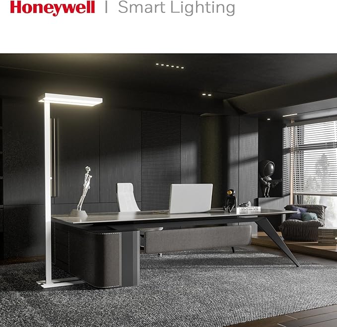 Honeywell LED Floor Lamp Modern - 02E Pro Sunturalux™ Eye Caring Standing Light, 10040LM Dimmable Reading Tall Lampara for Home Office Living Room Bedroom,100W,4000K Natural Daylight - LeafyLoom