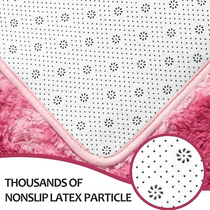 6x9 Large Area Rugs for Living Room, Super Soft Fluffy Modern Bedroom Rug, Tie-Dyed Blush Pink Indoor Shag Fuzzy Carpets for Girls Kids Nursery Room Home Decor - LeafyLoom