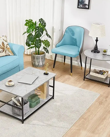 WOHOMO Coffee Table, Modern Style Coffee Tables for Living Room Marble Center Table with Storage 2 in 1Detachable Table Set,Grey Marble - LeafyLoom
