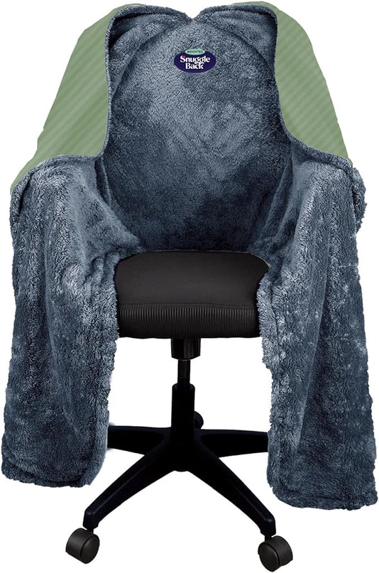The Original Office Chair Blanket by SnuggleBack; Cozy Comfy Office Desk Chair Wrap Attaches for Convenient Heat and Hands-Free. Stay Warm In The Winter or Summer. Sherpa Fur Lining - LeafyLoom