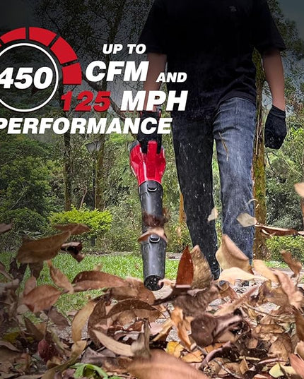 Leaf Blower Cordless for MilWaukee m18 Battery, 125-MPH 450-CFM Cordless Leaf Blower, Battery Powered Leaf Blowers for Town Care, Patio, Blowing Leaves and Snow (Battery Not Included, Only Tool) - LeafyLoom