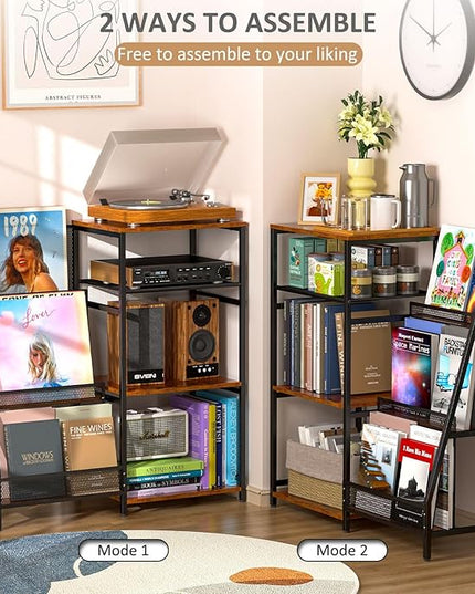 Vintage Bookshelf, Wooden Kids Bookshelf with 3-Tier Ladder Book Display Rack, Small Book Shelf Library Bookcase Storage Organizer, Short Wide Small Bookshelf Bookcase for HomeOffice - LeafyLoom
