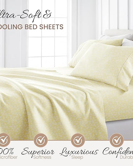 Linen Market 4 Piece Twin Bedding Sheet Set (Wheatfield Ivory) - Sleep Better Than Ever with These Ultra-Soft & Cooling Bed Sheets for Your Twin Size Bed - Deep Pocket Fits 16" Mattress - LeafyLoom