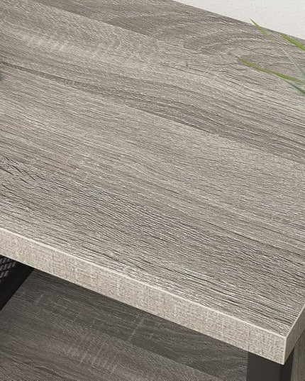 LVB Industrial 4 5 6 7 8 Cube Bookcase, Rustic Wood Metal Horizontal Bookshelf, Modern Wide Cube Organizer Storage Shelf, Large Long Low Book Shelf for Office Bedroom Living Room, Light Grey Oak 63 In - LeafyLoom