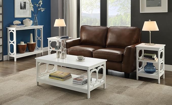 Convenience Concepts Omega 5 Tier Corner Bookcase, White - LeafyLoom