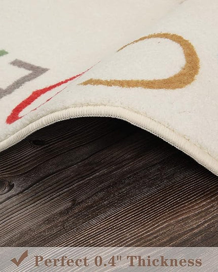 Topotdor Rainbow Round Kids Play Rug Alphabet Nursery Area Rug Extra Large Soft Crawling Play Mat for Children Toddlers Bedroom (47 inch, Multi Color) - LeafyLoom