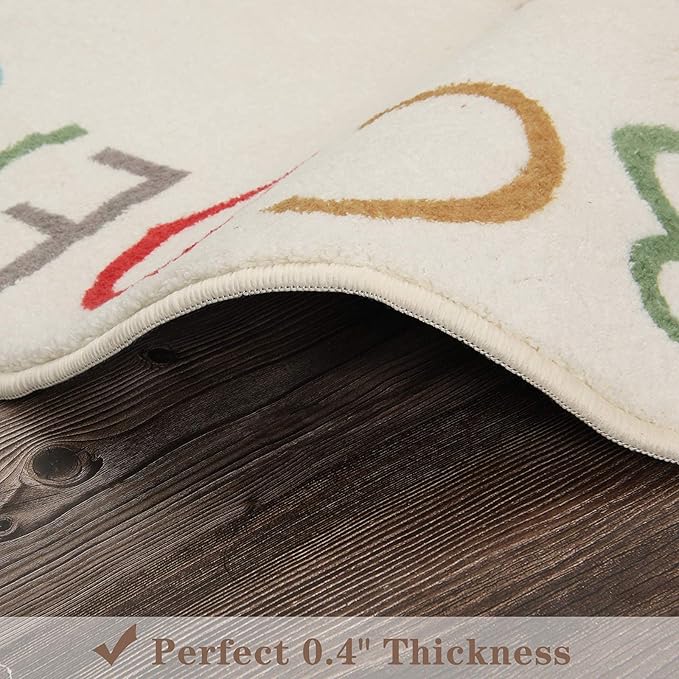 Topotdor Rainbow Round Kids Play Rug Alphabet Nursery Area Rug Extra Large Soft Crawling Play Mat for Children Toddlers Bedroom (47 inch, Multi Color) - LeafyLoom