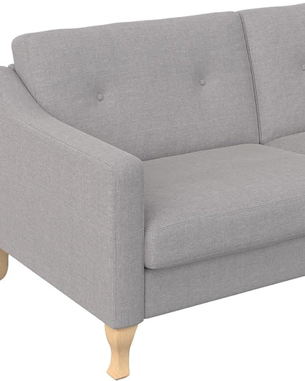Mr. Kate Tess Sofa with Soft Pocket Coil Cushions, Small Space Living Room Furniture, Light Gray Linen - LeafyLoom