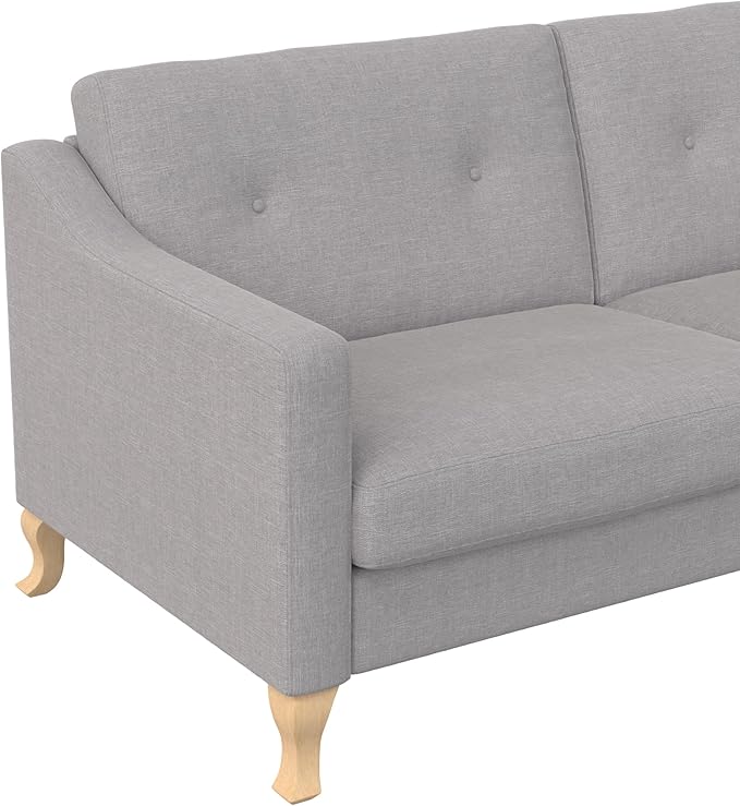Mr. Kate Tess Sofa with Soft Pocket Coil Cushions, Small Space Living Room Furniture, Light Gray Linen - LeafyLoom