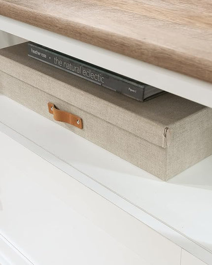Sauder August Hill Lateral File, L: 19.53" x W: 32.28" x H: 29.25", Soft White Finish - LeafyLoom