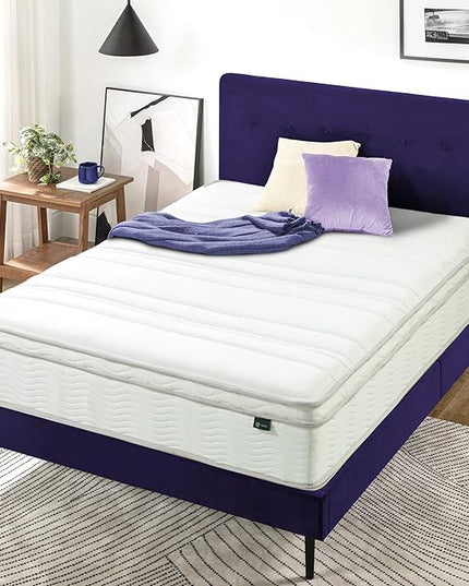 ZINUS 12 Inch Foam and Spring Mattress, Full, CertiPUR-US Certified Foams, Mattress in A Box, White - LeafyLoom