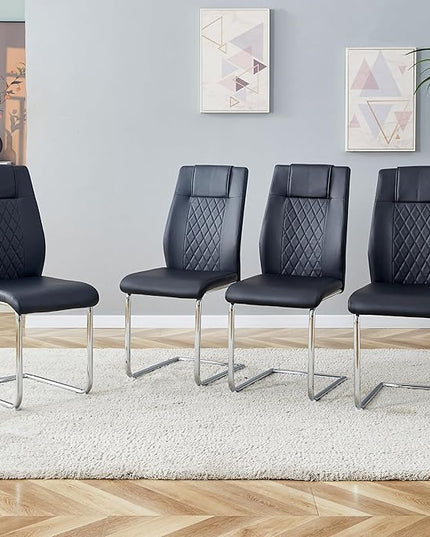 NicBex Haerin-SD-00312-LWJ Dining Chairs, 16"x19"x38", Black and Silver - LeafyLoom