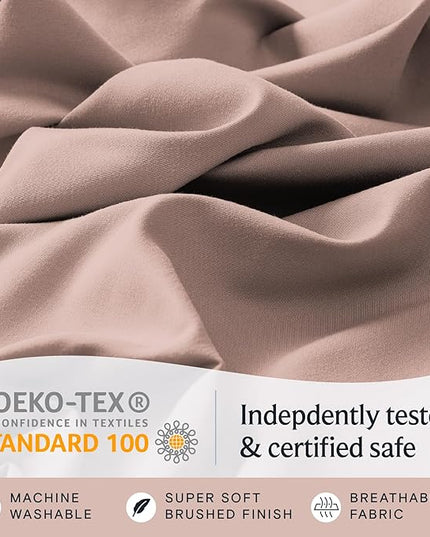 LuxClub Twin XL Sheets - Soft Twin Bed Sheets for-Boys-and-Girls-4 PC Deep Pockets 18" Eco Friendly Wrinkle Free-Kids-Fitted Sheets Machine Washable Hotel Bedding Silky Soft - Pearl Pink Twin XL - LeafyLoom
