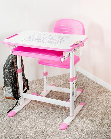 VIVO Height Adjustable Kids Desk Chair, Chair Only, Designed for Interactive Workstation, Universal Children's Ergonomic Seat, Pink, DESK-V201P-CH - LeafyLoom