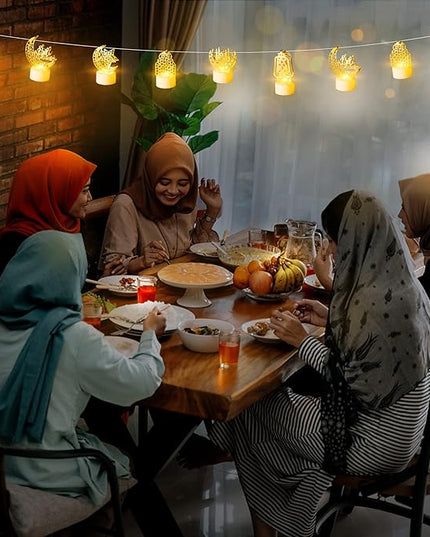 6Pcs Ramadan Mini Lantern Lights Decoration, Moon Castle Lighthouse Eid Mubarak Lamp Battery Included Plastic LED Night Light for Eid Ramadan Party Home Indoor Outdoor Bedroom Tabletop Decor - LeafyLoom
