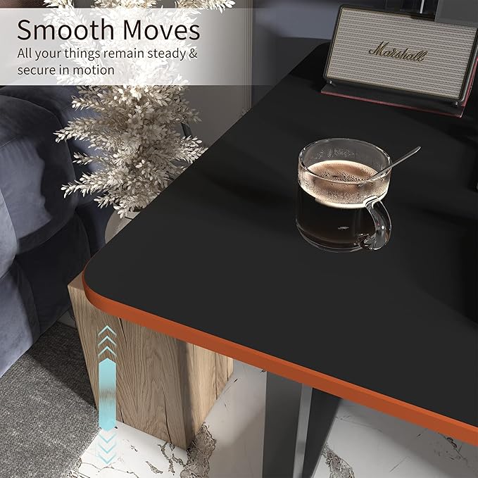 Monomi Height Adjustable Electric Standing Desk, 48 x 24 Inches Sit Stand up Desk, Memory Computer Home Office Desk (Black Frame+ Black Top) - LeafyLoom