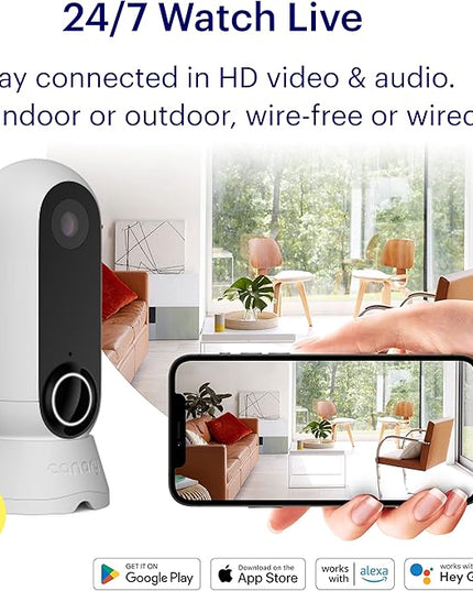 Canary Flex Outdoor Indoor Home Security Camera HD WiFi IP | 24/7 Watch Live Video, Weatherproof, Wire-Free & Wired, Motion Alerts, Two-Way Talk, Night Vision, 10x Zoom, Works with Alexa & More Canary