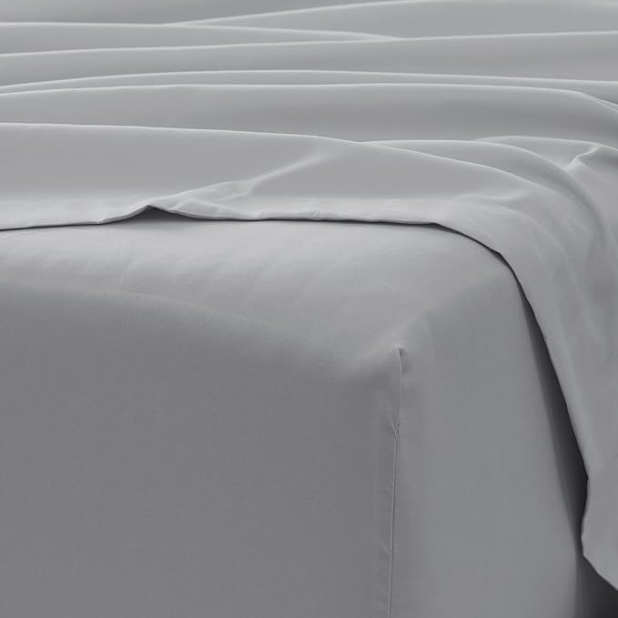 Linen Market Bed Sheets for Queen Size Bed (Light Gray) - Sleep Better Than Ever with These Soft and Cooling Queen Sheets - Deep Pocket Fits 16" Thick Beds - 4 Piece Queen Sheet Set - LeafyLoom