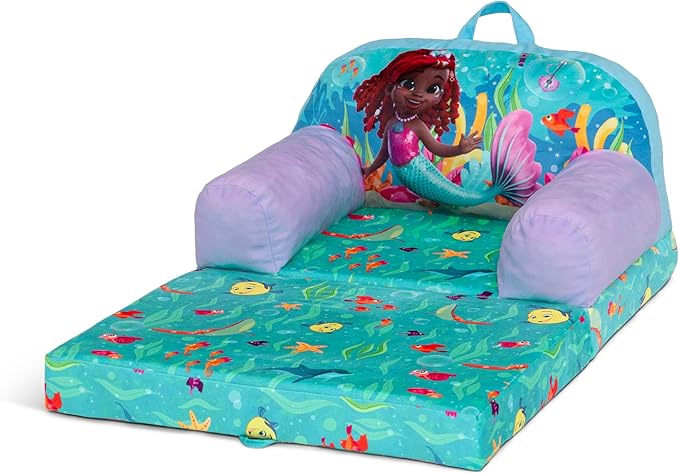 Delta Children Cozee Buddy Flip-Out Kids Chair, Disney Junior’s Ariel - LeafyLoom
