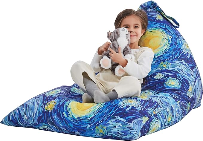 Nobildonna Stuffed Animal Storage Bean Bag for Kids (No Filler), Extra Large 250L Bean Bag Chair Cover Only, Washable Beanbag without Filling Soft Premium Canvas Stuffable Bean Bag Cover - LeafyLoom