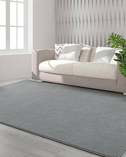 Area Rugs for Bedroom Living Room, 6x9 Grey Super Soft Comfy Thickened Memory-Foam Indoor Carpets, Modern Aesthetic Minimalist Carpet for Boys Girls Adults Apartment Nursery Home Décor - LeafyLoom