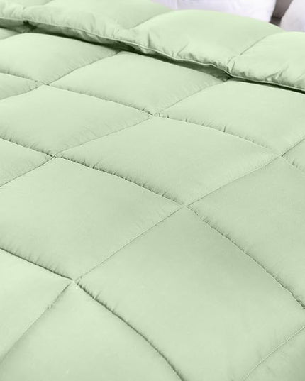 Utopia Bedding All Season 250 GSM Comforter - Plush Siliconized Fiberfill Comforters - Box Stitched (Sage Green, Queen/Full) - LeafyLoom