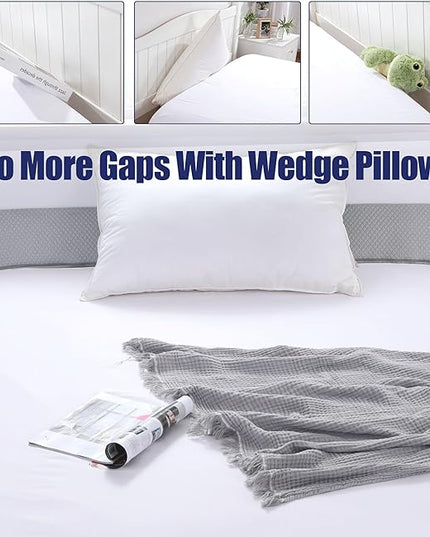 HOMBYS Wedge Pillow Headboard for Bed Gap,Foldable Bed Wedge Gap Filler Queen Size,Matterss Gap Filler,Multi Functional Bed Crack Pillow, Fill The Gap (0-7") Between Your Headboard and Mattress - LeafyLoom