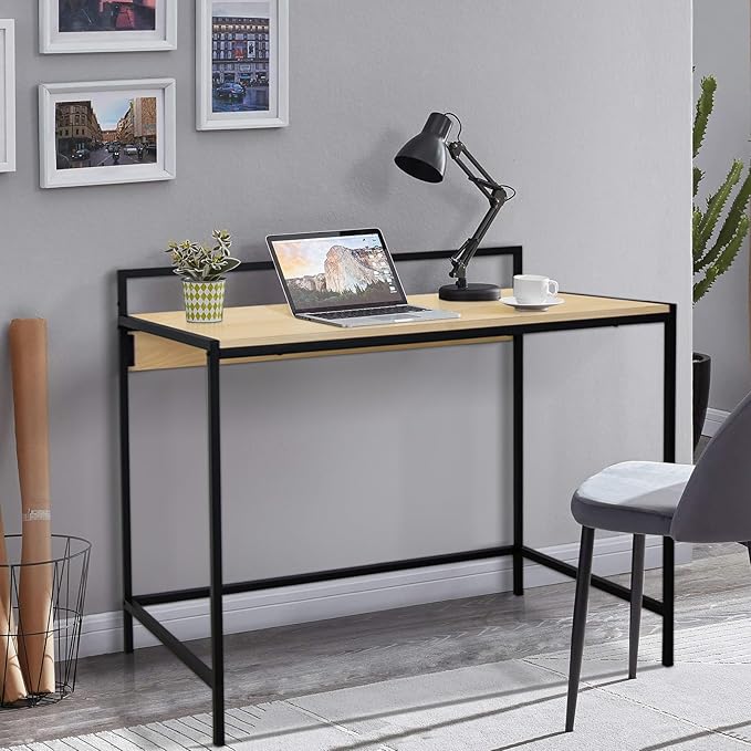 42 inches Computer Desk, Home Office Desks, Small Desk for Bedroom, Modern Simple Style Laptop Table, Study Student Writing Desk, Nature - LeafyLoom
