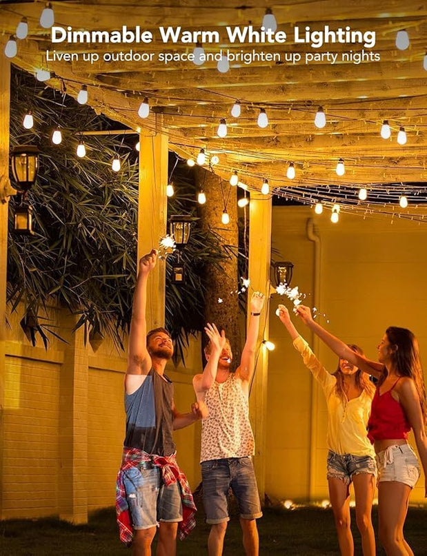 Govee Smart Outdoor String Lights H7020, RGBIC Warm White 48ft LED Bulbs for Halloween Decorations, Christmas, WiFi Patio Lights Work with Alexa, Google Assistant, APP Control, IP65 Waterproof Govee