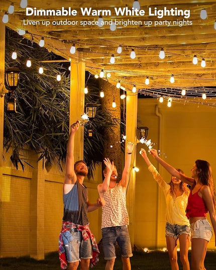 Govee Smart Outdoor String Lights H7021, RGBIC Warm White 96ft (2 Ropes of 48ft) LED Bulbs for Outdoor Decorations, WiFi Patio Lights Work with Alexa, Google, APP Control, IP65 Waterproof Govee