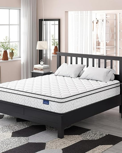 Vesgantti 12 Inch Multilayer Hybrid Twin XL Mattress - Multiple Sizes & Styles Available, Ergonomic Design with Breathable Foam and Pocket Spring/Medium Plush Feel - LeafyLoom