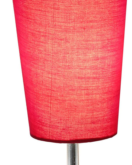 Simple Designs LT2061-PNK Mini Chrome Angled Fabric Shade Table Lamp, Pink - LeafyLoom