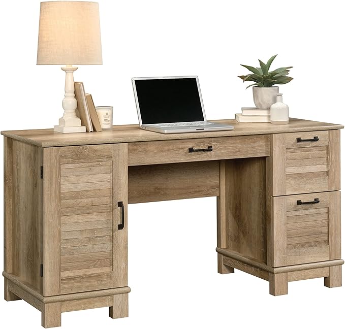 Sauder Garden Villa Desk, L: 59.06" x W: 20.71" x H: 29.80", Orchard Oak Finish - LeafyLoom