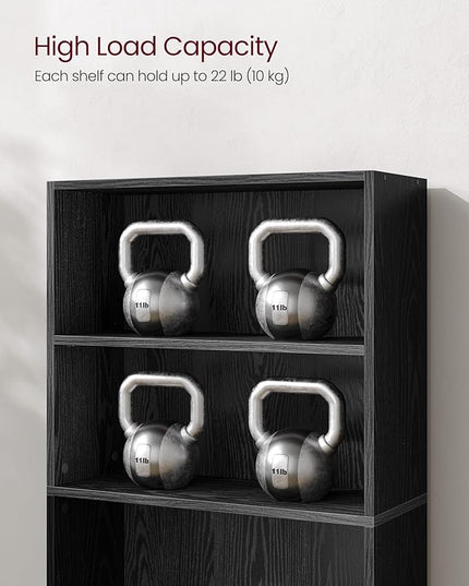 VASAGLE Bookshelf, 23.6 Inches Wide, 4-Tier Open Bookcase with Adjustable Storage Shelves, Floor Standing Unit, Ebony Black ULBC164T56 - LeafyLoom