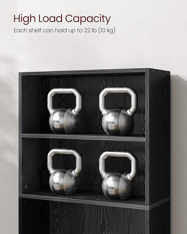 VASAGLE Bookshelf, 23.6 Inches Wide, 4-Tier Open Bookcase with Adjustable Storage Shelves, Floor Standing Unit, Ebony Black ULBC164T56 - LeafyLoom