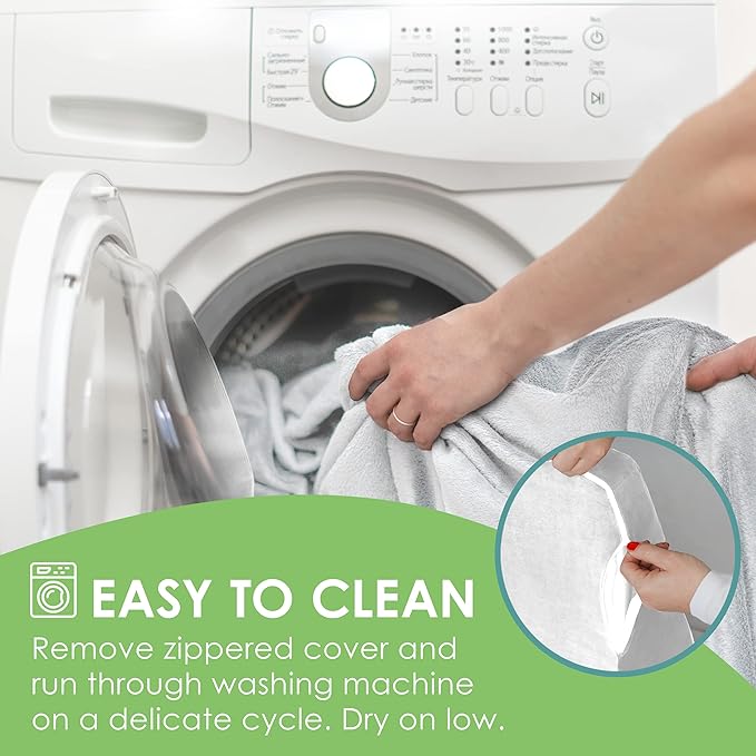 Cushy Form Wedge Pillow for Sleeping - 22 Inch Memory Foam Bed Wedge for Sleeping, Reading, Post Surgery & Leg Elevation - Triangle Pillow with Washable Cover - White - LeafyLoom