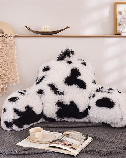 Aimuan Reading Pillow Bed Rest Wedge Large Adult Backrest Pillow with Arms Back Support for Sitting Up in Bed Cushion Incline Rest Sleeping Snoring Pillow, White-black, Large - LeafyLoom